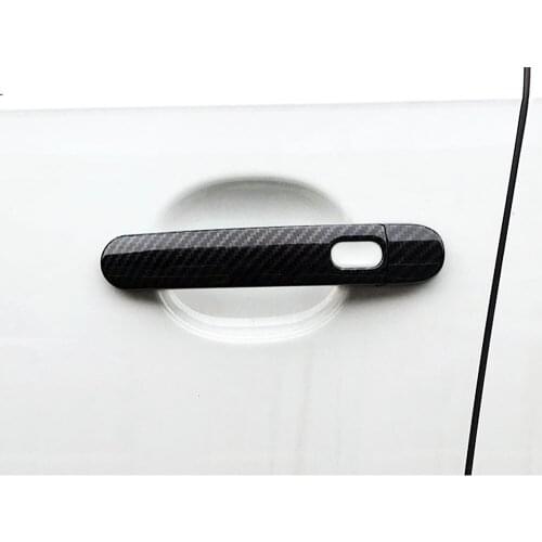 Carbon Fiber Printed For Volkswagen VW Tiguan MK1 2007 2016 Exterior Side Door Handle Cover Moulding Trim 2008 2009 2010 2012