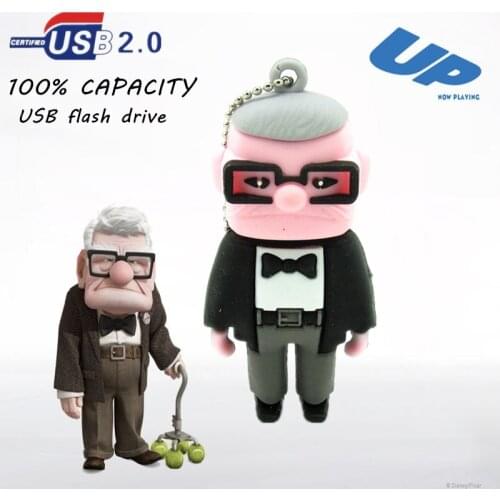 New UP Carl Fredriksen usb flash drive disk mini cartoon gift memory stick pendrive 4gb 8gb 16gb 32gb Pen drive personalized