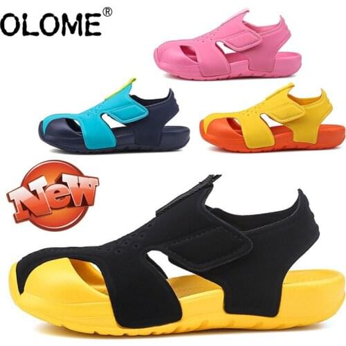 Sandals for Boys Kids Girl Summer Shoes Hook and Loop Children Sandal Fashion Boys Beach Shoes OLOME Closed-toe Toddler Sandal