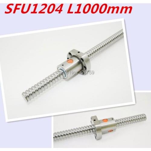 SFU1204 1000mm Ball Srew L 1000mm Ballscrews +1pc 1204 ball nut without end machined CNC parts