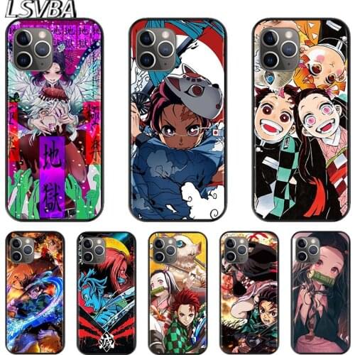 Handsome Demon Slayer For Apple iPhone 12 11 XS Pro Max Mini XR X 8 7 6 6S Plus 5 SE 2020 Black Silicone Cover Phone Cross