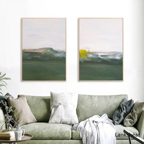 Modern Abstract Green Printing Oil Art Canvas Paintings Scene Wall Art Pictures Posters and Prints Living Room Home Decor