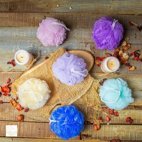 Medium Size Extra Quality Bath Pouf By Ayseliza Spa Ball Stylish Design Wholesale Price Exfoliating Scrubbing Body Peeling Skin