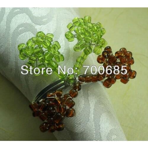 Glass beades wholesale napkin ring qn13072212, wedding napkin holder