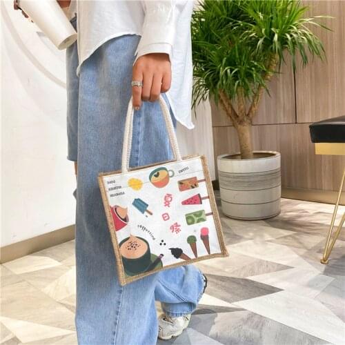 Girls bag Korean ladylike Canvas tote Open Soft handbag shopping bag lovely bookbag small fresh