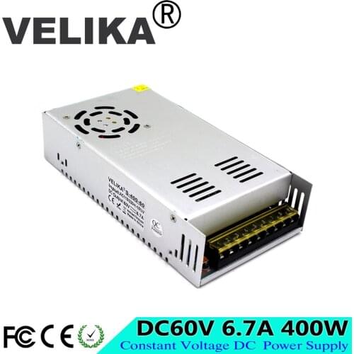 Universal Power Supply DC60V 6.7A 400W Regulated Switching Power Adapter Transformer 110V 220V AC to DC 60V For CNC CCTV Motor