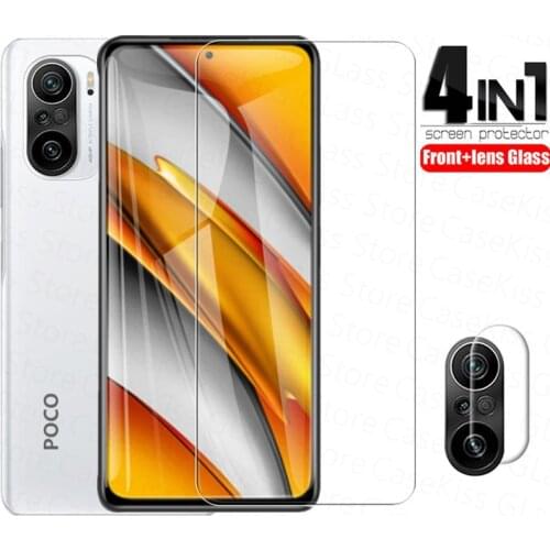 4in1 For Xiaomi Poco F3 X3 Pro Tempered Glass Camera Screen Protector for Xiaomi Poco X3 NFC PocoF3 F 3 6.67'' Protective Film