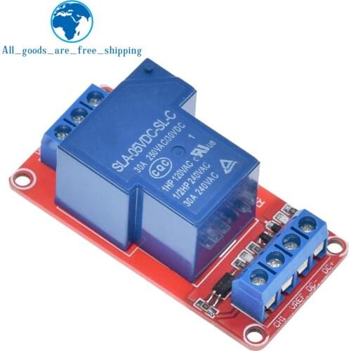 TZT 5V 30A Two-way isolation relay module High/low level trigger 5V 30A 1-Channel Relay Module+Electronic With Optocoupler
