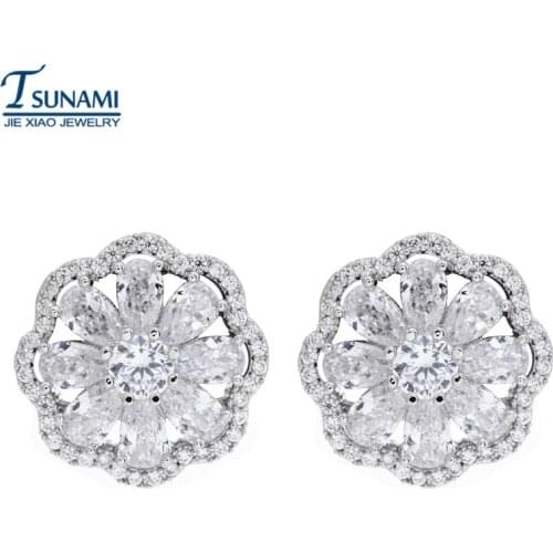 Popular AAA zircon droplets zircon earrings Elegant woman zircon earrings ER045