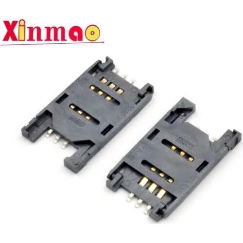 10PCS/LOT Card holder 6P Connector SMT TF Memory Card Socket / Slot / Seats/ Holder for phone 6Pin All plastic SIM