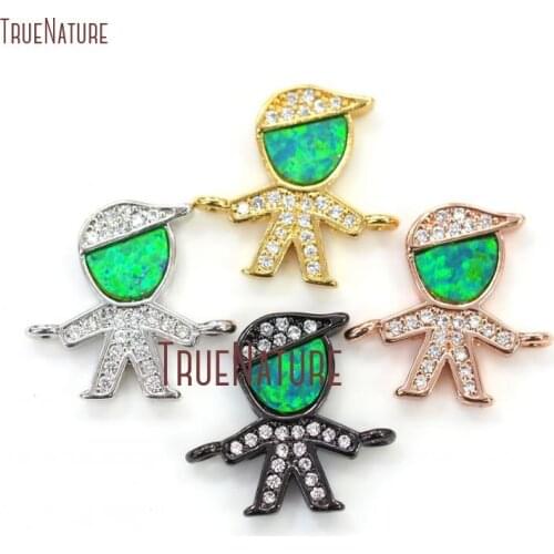 10Pcs Opal Clear Cz Micro Inserts Gold, Sliver, Rose Gold, Gun Black Little Boy Double Bail Pendant Outlet 14x15mm PC13954