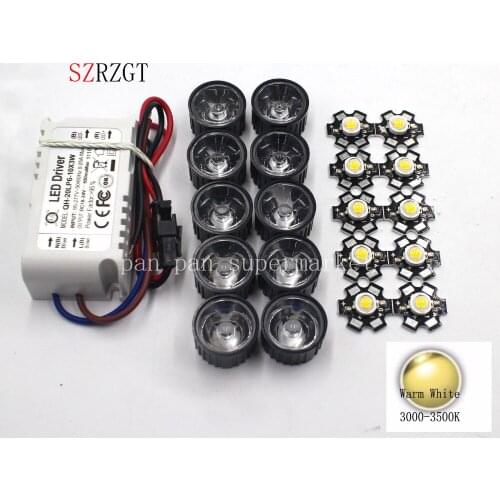 10X 3W Cool white 6000k 3500k 4000k 10000k 20000k 30000k with Bridgelux High Power LED + 10pcs lens + 1pcs 6-10x3w driver
