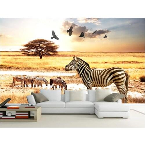 3d wallpaper custom photo mural on the wall African grassland Zebra eagle background home decor wall paper for living room