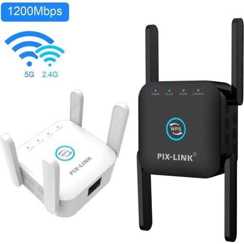 AC24 1200M Wireless AP Dual-band Repeater Wifi Signal Amplifier Through The Wall-mounted Router Gigabit Home Routing Black