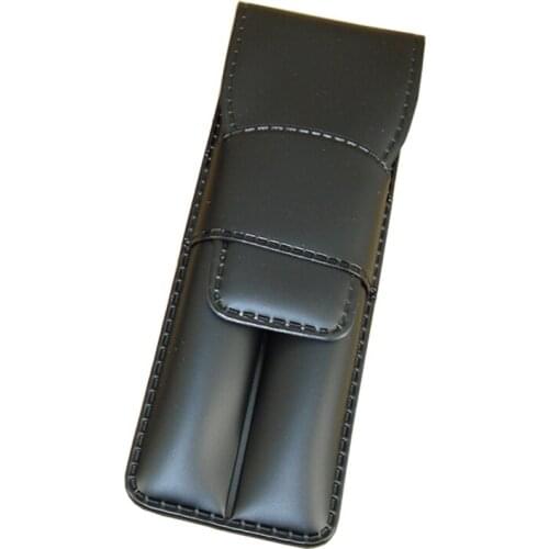 ACMECN Black PU Pen & Pencil Case for 2pcs Soft Touch Novelty Design Pen Bag for Gifts Business Stationery Accessories Boxes