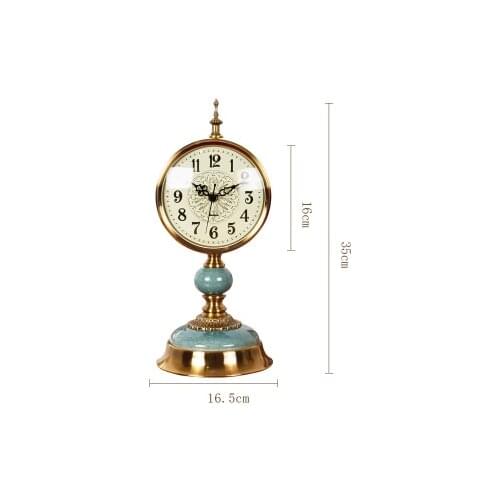 American Clock Seat Living Room Large European Luxury Retro Table Clock Mute Bedroom Creative Clock Desktop Decoration Holder