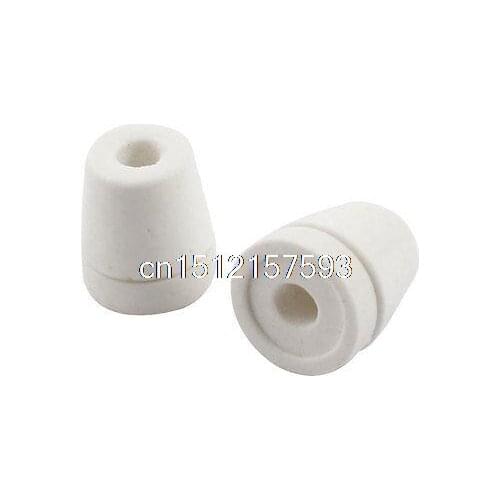 5PCS White 7mm Hole Dia Wire Tapered Ceramic Electrical Insulator AC250V 425C