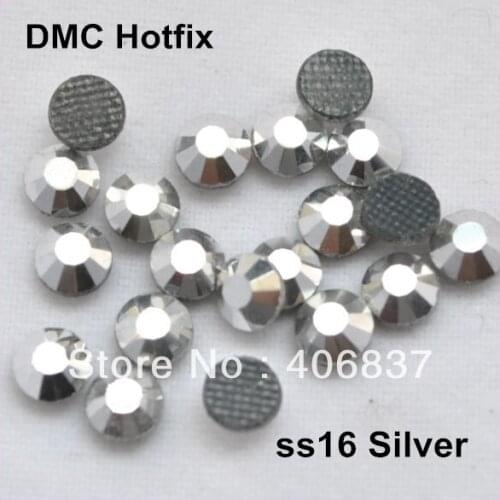 Free Shipping! 1440pcs/Lot, ss16 (3.8-4.0mm) High Quality DMC Silver Plated Iron On Rhinestones / Hot fix Rhinestones