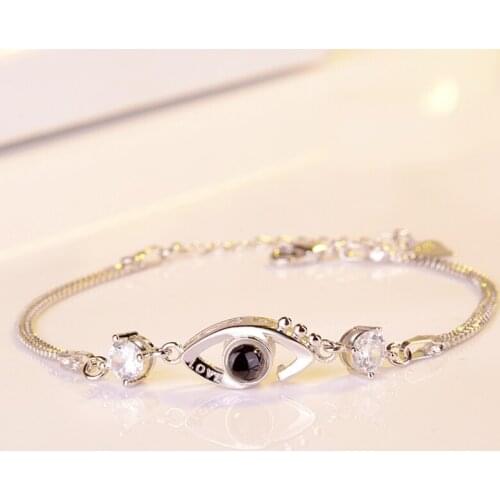 Devils Eye Bracelet 100 Languages I Love You Memory Bracelet Female Valentines Day Gift