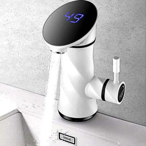 3500W 220V Electric Instant Water Heater Tap Instantaneous Hot Home Kitchen Bathroom Temperature Display Cold Heating Faucet