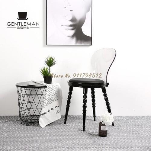 Creative transparent Nordic tentacle chair coffee chair small apartment plastic dining chair makeup stool backrest designer chai