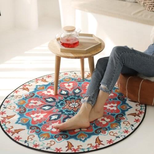 Morocco Boho Round rug bedside circle Non-slip mat rugs and carpets for home living room persian area rug Nordic Bedroom carpet