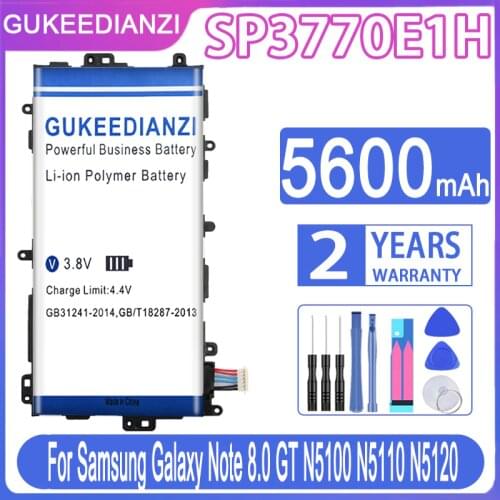 GUKEEDIANZI Li-ion Polymer Battery 4800mAh SP3770E1H For Samsung Galaxy Note 8.0 GT N5100 N5110 N5120 Powerful Business Batteire