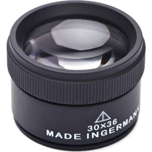 Optical Glass Lens Loupe Magnifier 30X 36mm HD Mini Pocket Magnifier Handheld Coin Stamps Jewelry Loupe