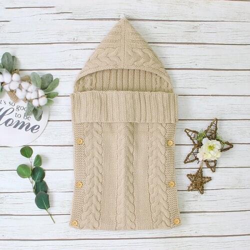 LZH 2021 Newborn Clothes Autumn Winter Infant Knitted Sleeping Bags For Baby Blanket Soft Baby Boys Girl Envelope For Statement