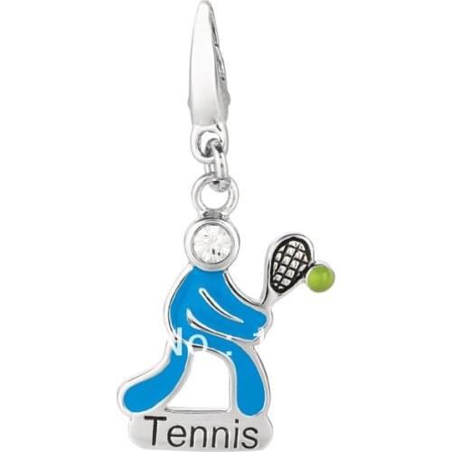 Fashion 10pcs a lot silver tennis charms jewelry accessory