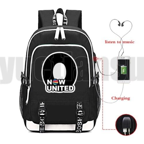 Now United USB Backpack Men Teenager School Bag Women UN Team Travel Rucksack Large Mochila Anime Now United - Better Album