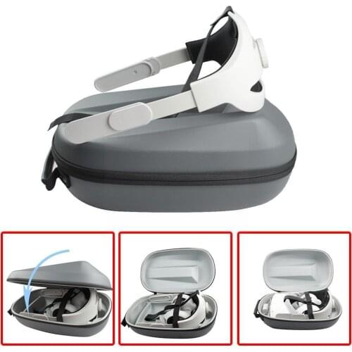 2in1 Set For Oculus Quest 2 PU Storage Bag Elite Head Carrying VR and Hard Accessory Case Comfort in Support For Enhanced S M3O0