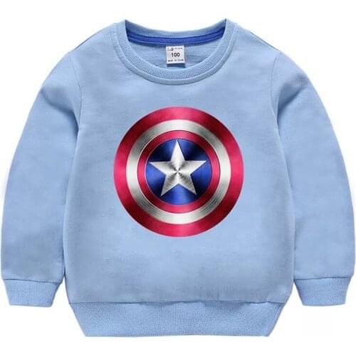 Disney Baby Boy Clothes Avenger Captain America Hoodies Sweatshirts Casual Kids Boy Hoodie Pullover Tracksuits For 2-12 Years