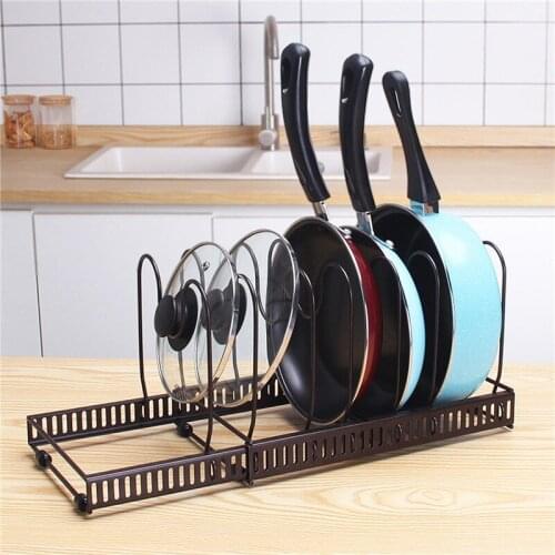 Pot Rack Pot and Pan Organizer for Cabinet Expandable Pans Pots Lid Organizer Rack Holder Pot Rack Organizer 10 Dividers