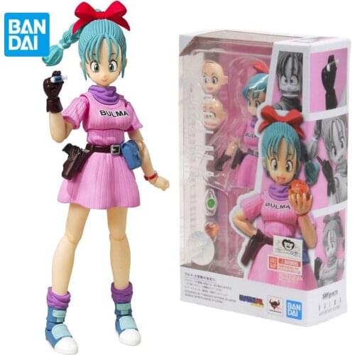 Original Bandai Tamashii Nations Dragon Ball Z Bulma Adventure Begins S.h. Figuarts Doll Action Figure Collect Model Kids Toys