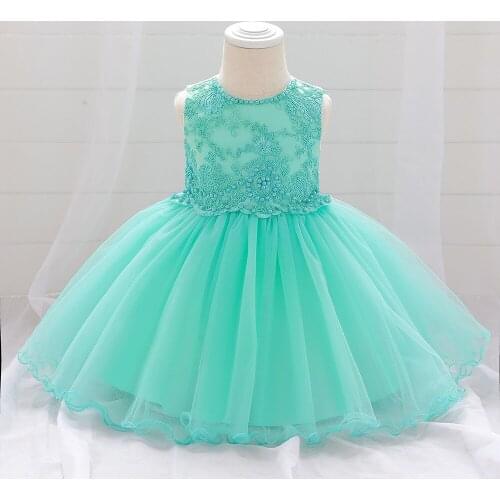 Newborn Baby Girl 1 Year Birthday Dress Pears Decoration Toddler Girl Christening Dress Infant Princess Party Dresses For Girls