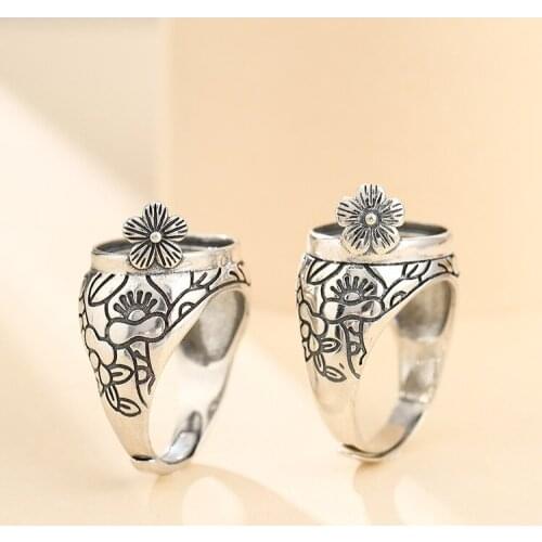 12*16mm 925 STERLING SILVER women Semi Mount Bases Blanks base blank Pad ring Setting jewelry findings diy A5797