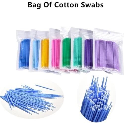 100PCS/Lot Disposable Eyelash Brushes Swab Microbrushes Eyelash Extension Tools Individual Eyelashes Removing Tools Applicators