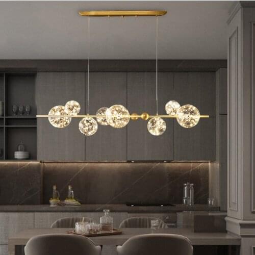 Nordic creative living room chandelier modern minimalist bedroom net red light luxury restaurant lighting glass balls chandelier