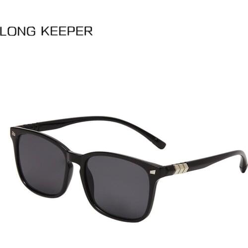 LongKeeper Mens Rivet Square Sunglasses Women Luxury Retro Black Sun Glasses Male Driving Shades Eyewear Oculos Masculino