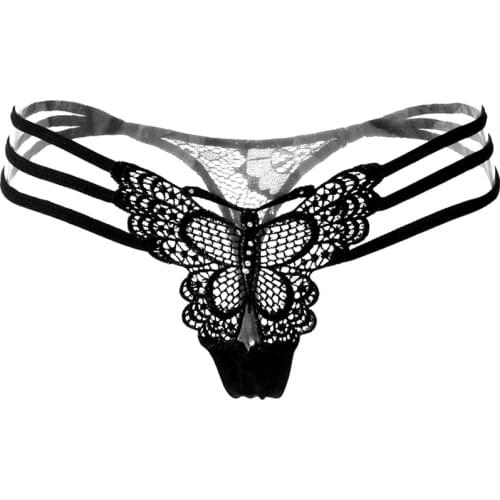 Womens Underwear sexy lace women panties transparent briefs sexy Hollow G String Thong butterfly embroidery Panties lingerie