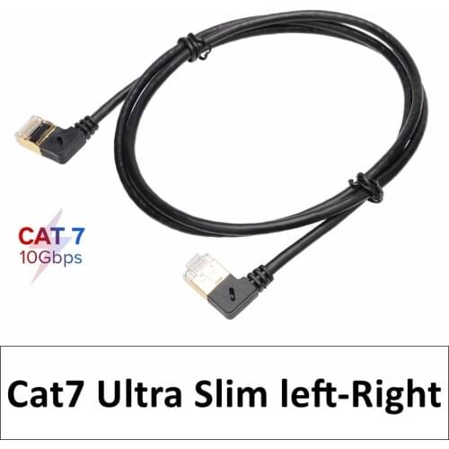 Left Right 90 Degrees Ethernet Slim Cable RJ45 Cat7 Lan FTP RJ 45 Network Cable for Modem Router TV Box Networking LAN Cords