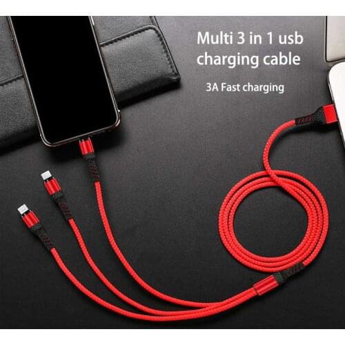 Usb charge cable for xiaomi huawei 3 in 1 fast charging wire for samsung oneplus type c micro quick charge cable for xiaomi oppo