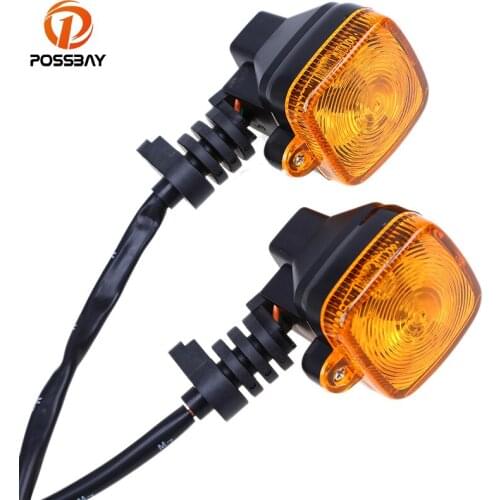 POSSBAY Amber Light Universal Motorcycle Turn Signal Lights Indicator Cafe Racer Blinker Lamp for Honda Yamaha Suzuki Harley