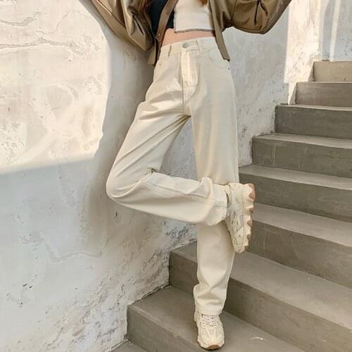 Womens Jeans Mom Jeans Spring Summer High Waist Straight Denim Pants Women 2020 Fashion Casual Loose Jeans Trousers