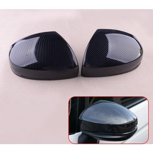 1Pair Carbon Fiber Style ABS Side Rearview Mirror Cover Trim Cap Fit For Honda Fit Jazz 2014 2015 2016 2017 2018 Accessories