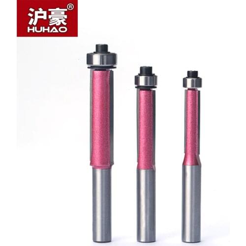 HUHAO 1pc 8mm Shank Woodworking Flush Trim Router Bits For Wood Industrial Grade Trimming Cutters With Bearing Milling Cutter