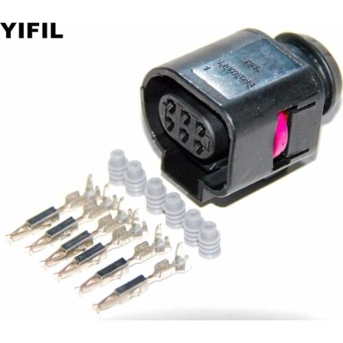 10/20/50pcs/lot 6 Pin/Way Sealed Female JPT Connector Plug Kit Terminals And Cable Seals For VW AUDI VAG 1J0 973 713 1J0973713