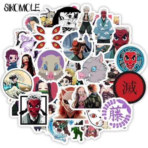 70pcs Demon Slayer Kimetsu No Yaiba Anime Sticker Cosplay Props PVC Waterproof DIY Guitar Car Tanjirou Nezuko Decal Stickers F4