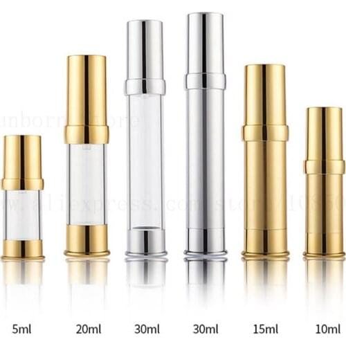10 x Empty Refillable plastic Acid Serum for Beautiful Skin Airless Pump Bottle Cosmetic Containers 5/10/15/20/30ml